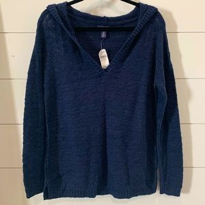 Navy Gap Knit Hoodie